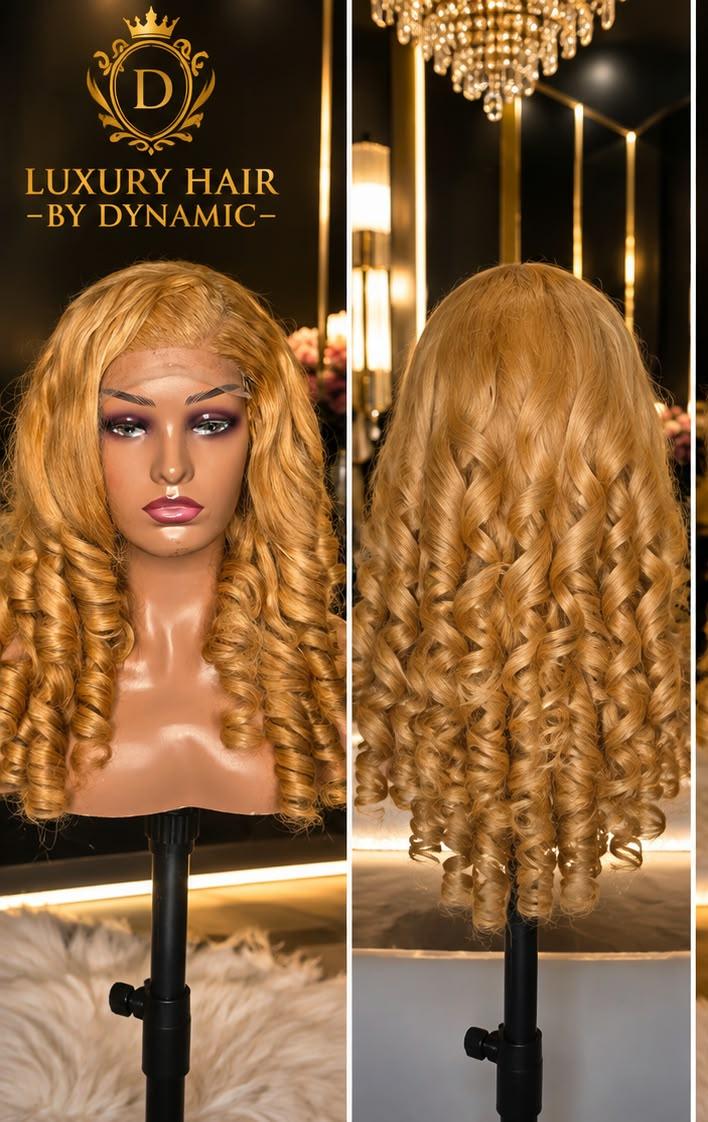 Luxurious and effortlessly elegant ,bounce curly human hair wig.5×5  closure , 350g — Front view