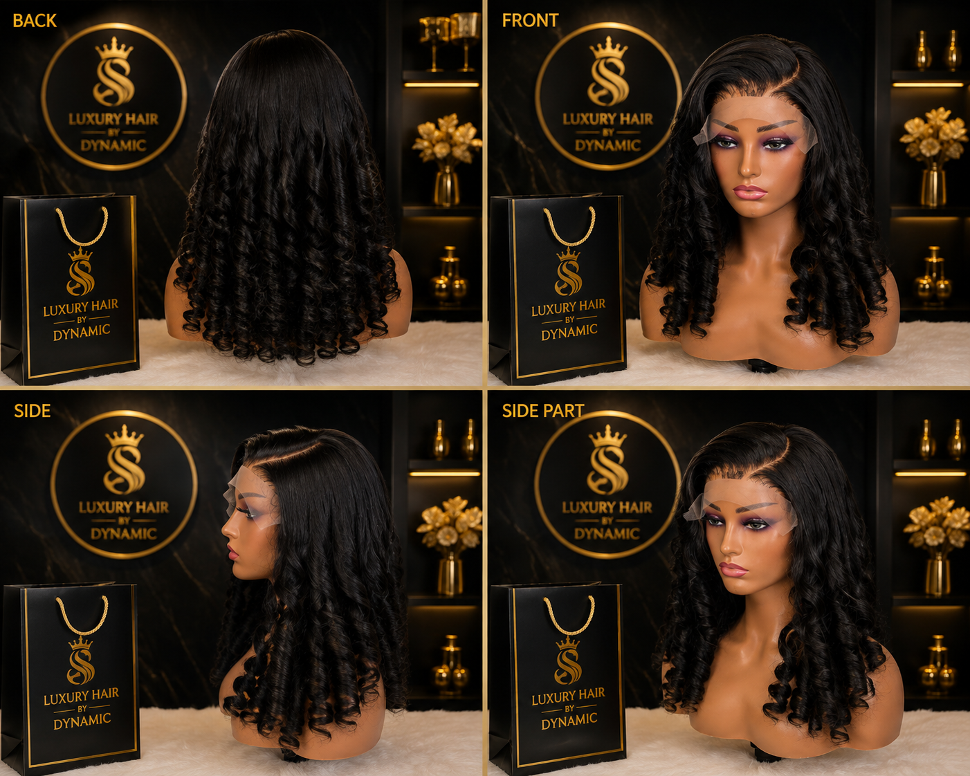 Bounce curly,  22inch, 5×5 closure,  350g — Front view