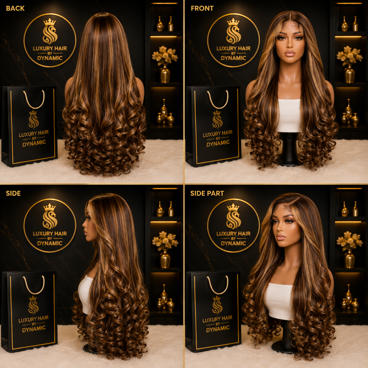 Bounce curly human hair wig 26inch,  5×5 closure, 350g — Front view