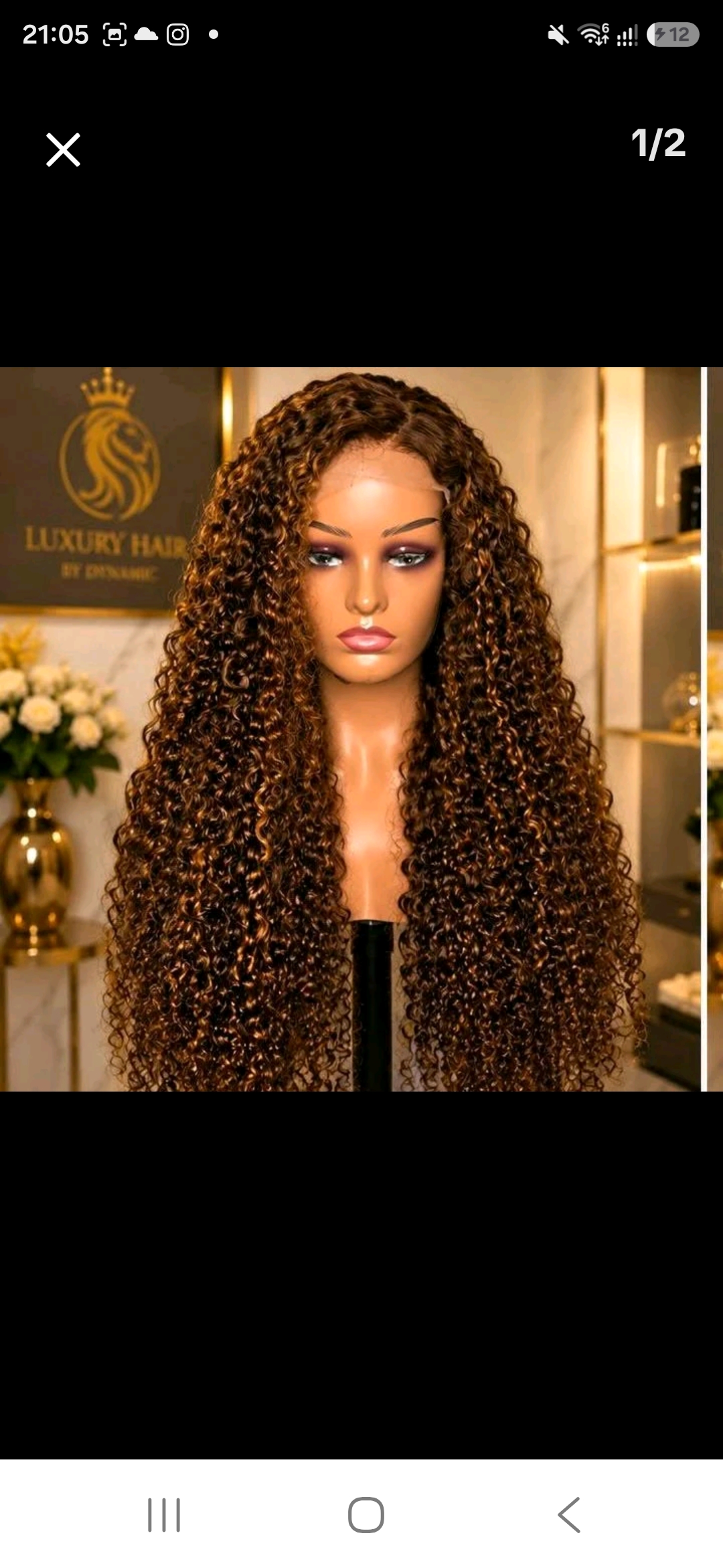 Pixel curly,  32inch,  with 5×5  closure wig , best quality you can ever get from luxury Hair by Dynamic — Front view