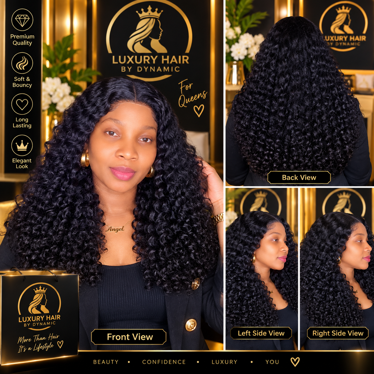 Sassy cury, 20inch,  5×5. 300g — Front view