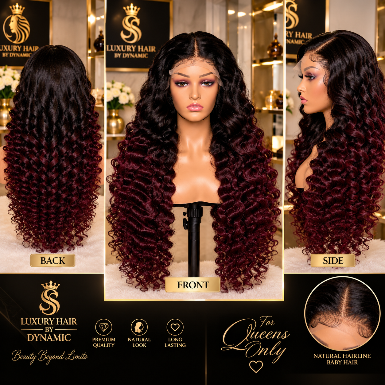 Loose Deep Wave 34inch,  400g, 5,5 — Front view
