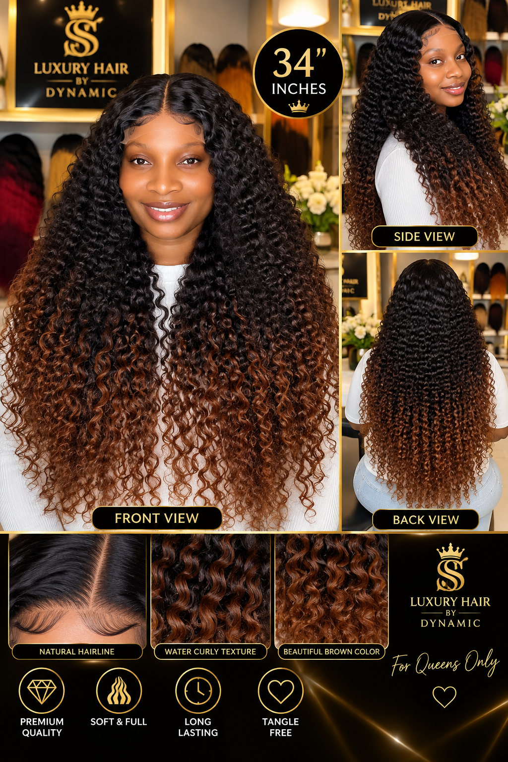 Burmese curly SDD ,32inch  450g — Front view